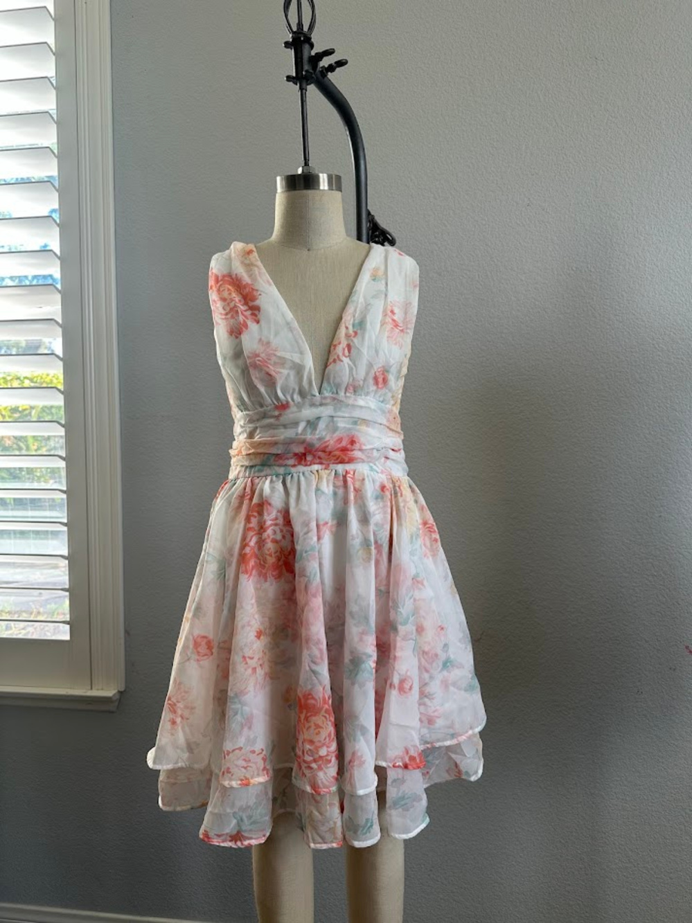 Abercrombie & Fitch Floral Chiffon Wrap Dress Size SP Y2K